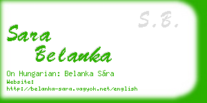 sara belanka business card