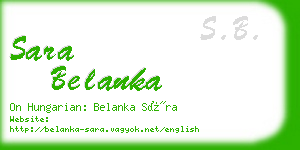 sara belanka business card